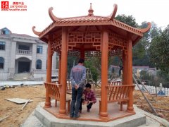 <b>宁乡别墅花园—防腐木八角凉亭</b>
