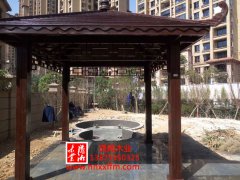 湖南防腐木凉亭安装效果图